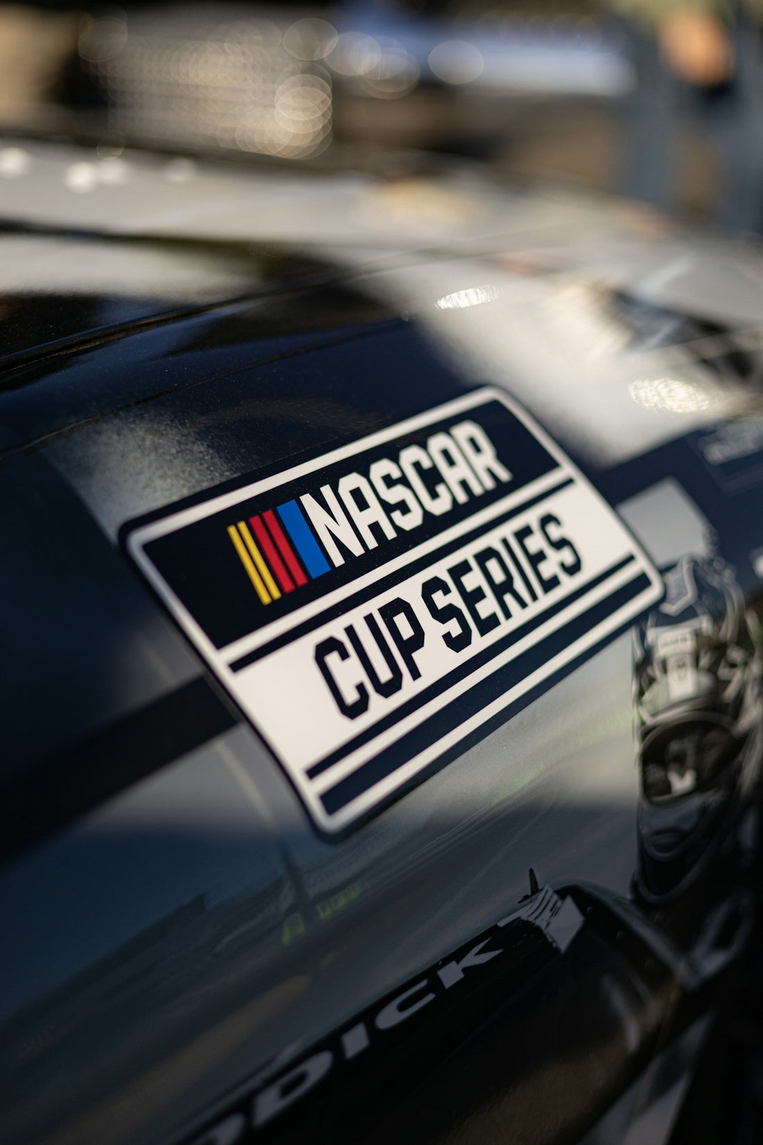 Nascar cup series sticker on a car