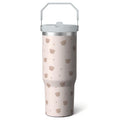 Prime Buddy™ - 1pc Pink Leopard Print 30oz Tumbler with Straw
