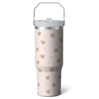 Prime Buddy™ - 1pc Pink Leopard Print 30oz Tumbler with Straw