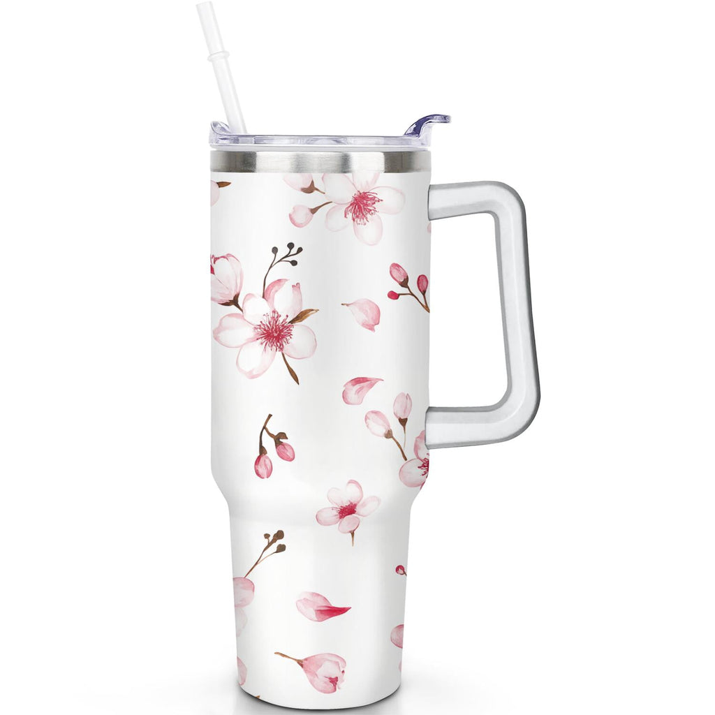 Prime Buddy™ - 1pc cherry 40oz Tumbler with Straw & Handle
