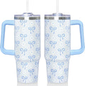 Prime Buddy™ - 30 Oz Blue Bow Tumbler With Handle And
