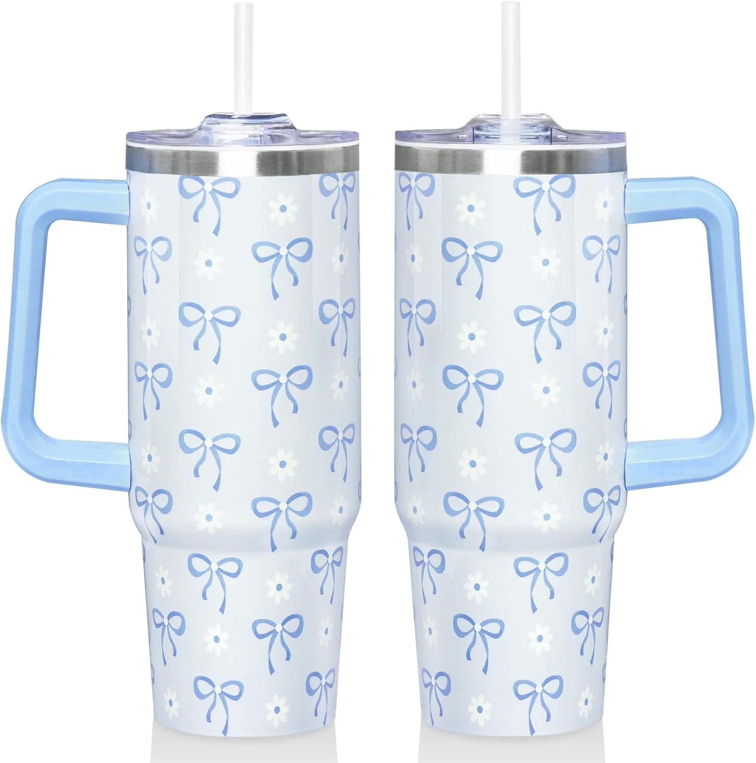 Prime Buddy™ - 30 Oz Blue Bow Tumbler With Handle And