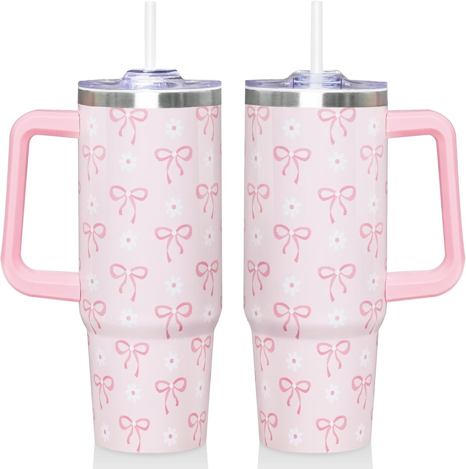 Prime Buddy™ - 30 Oz Blue Bow Tumbler With Handle And