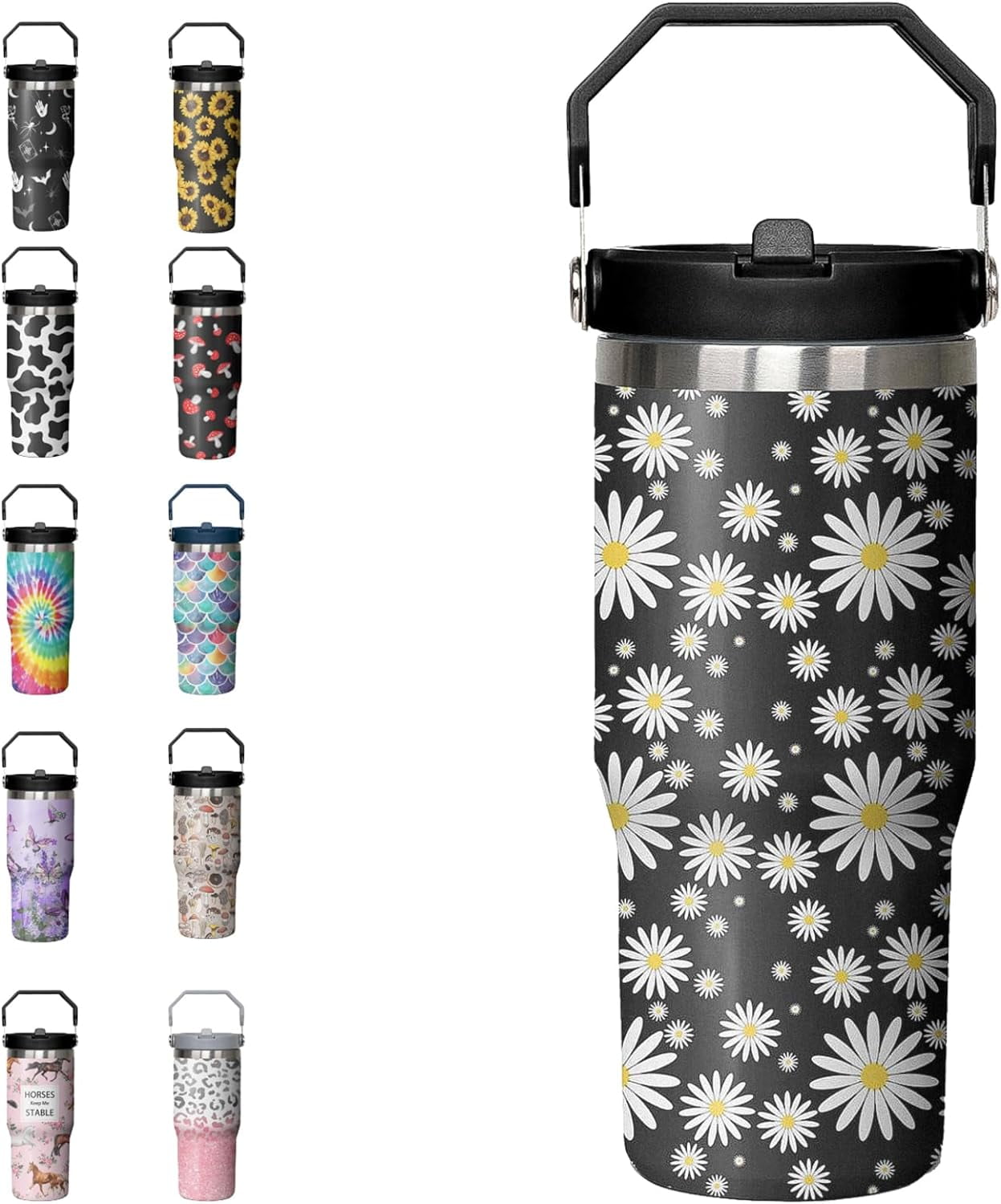 Prime Buddy™ - 30oz Tie Dye Print Tumbler with Handle Flip