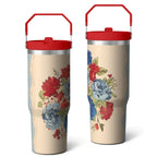 Prime Buddy™ - 30oz Pioneer Colorful Floral Stainless Steel Flip Straw