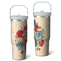 Prime Buddy™ - 30oz Pioneer Colorful Floral Stainless Steel Flip Straw