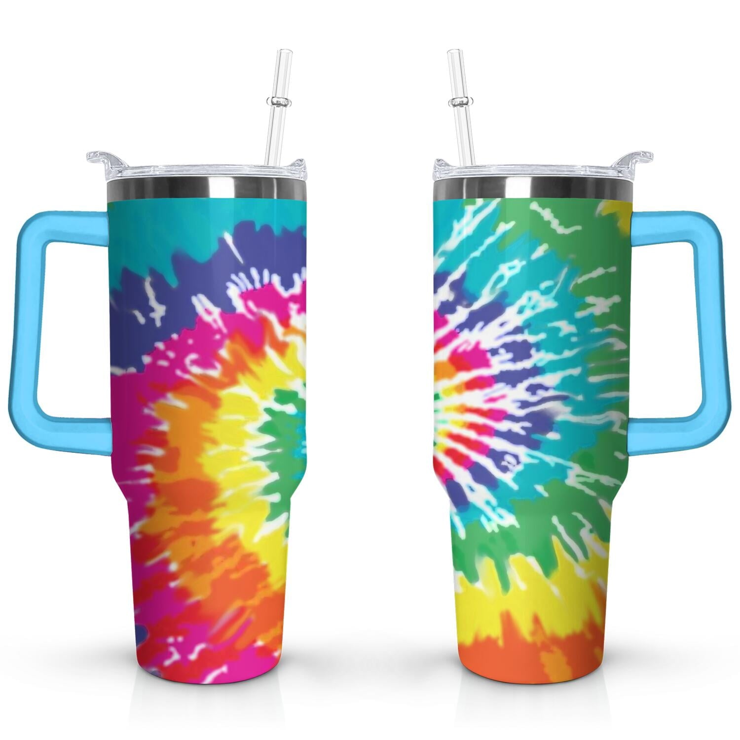 Prime Buddy™ - 40Oz Boho Tie Dye Stainless Steel Flip Straw