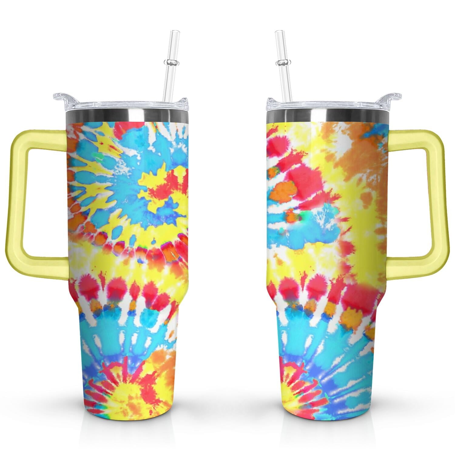 Prime Buddy™ - 40Oz Boho Tie Dye Stainless Steel Flip Straw