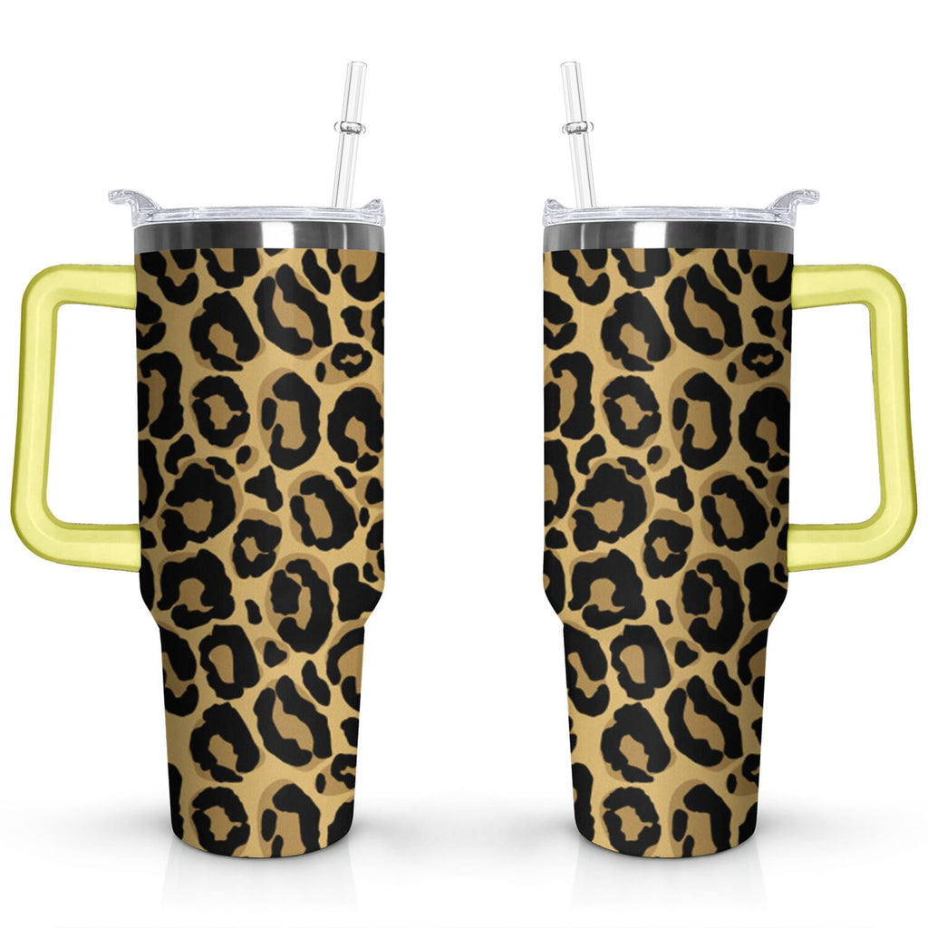 Prime Buddy™ - 40oz Fashion Leopard Pattern Stainless Steel Flip Straw