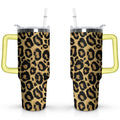 Prime Buddy™ - 40oz Fashion Leopard Pattern Stainless Steel Flip Straw