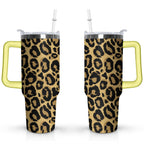 Prime Buddy™ - 40oz Fashion Leopard Pattern Stainless Steel Flip Straw
