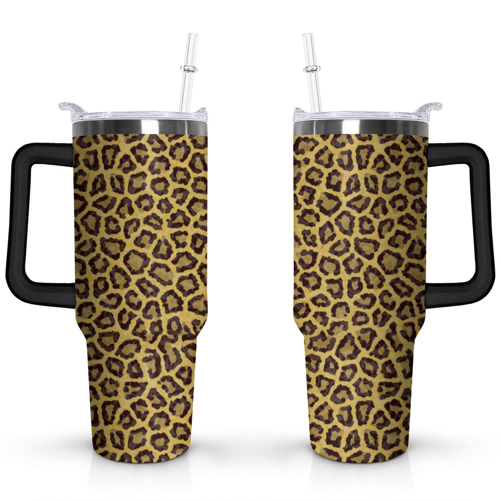 Prime Buddy™ - 40Oz Fashion Leopard Pattern Stainless Steel Flip Straw