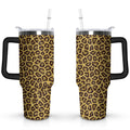 Prime Buddy™ - 40Oz Fashion Leopard Pattern Stainless Steel Flip Straw