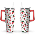 Prime Buddy™ - 40Oz Red Cherry Fruit Pattern Stainless Steel Flip