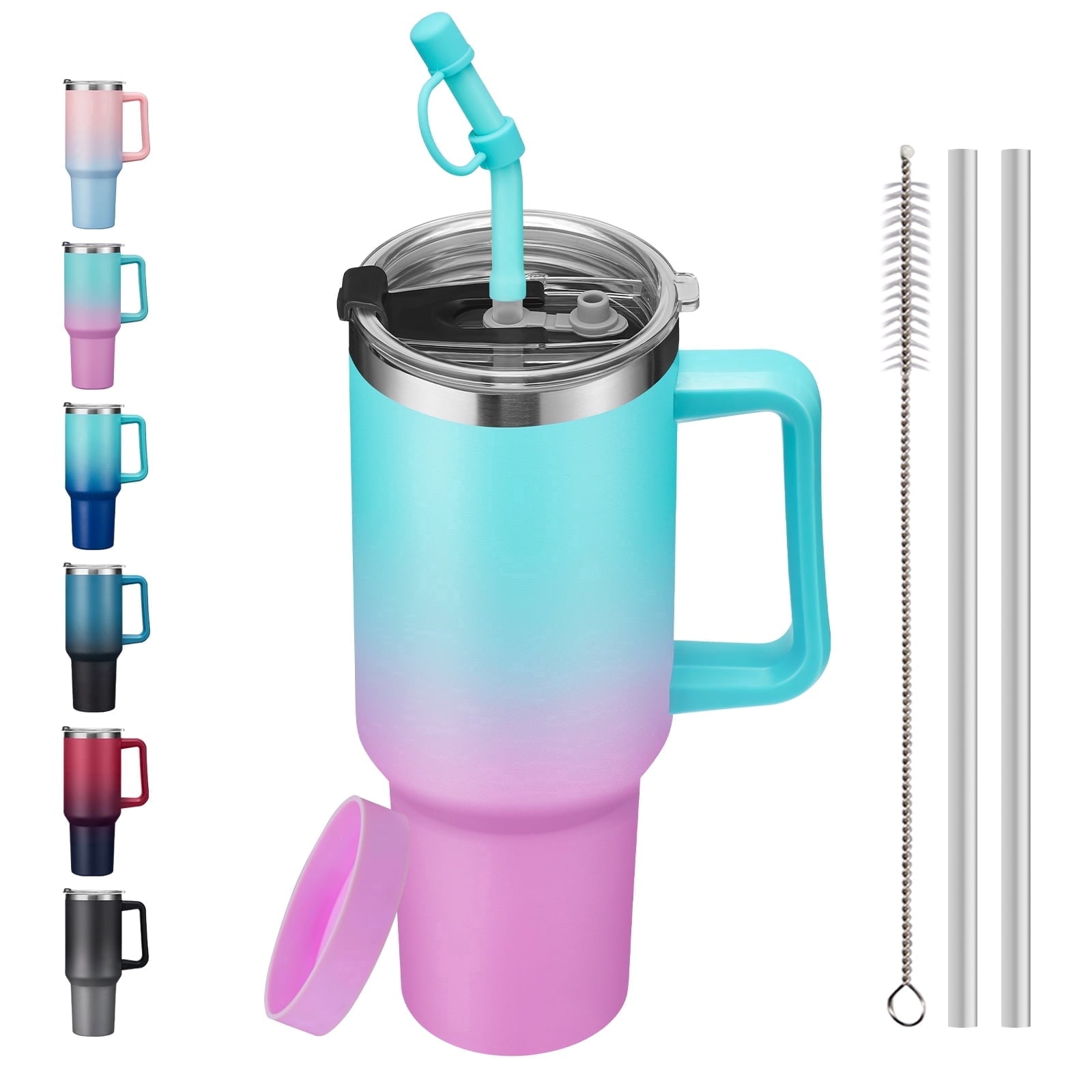 Prime Buddy™ - Sunsoc 40Oz Insulated Tumbler With Handle And Straw