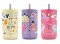 Ello 12 Oz Animal Princess & Unicorn Spill Proof PlasticTumbler Glasses (set of 3)