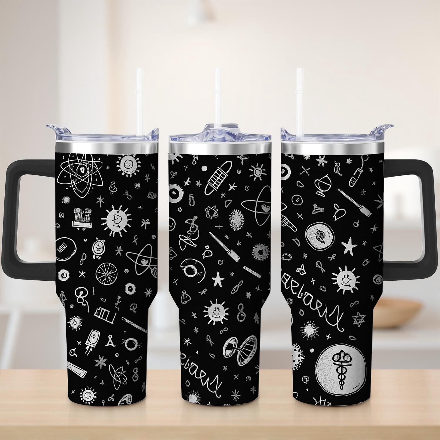 Prime Buddy™ - Black Space Science Stainless Steel Tumbler 30Oz Tumbler