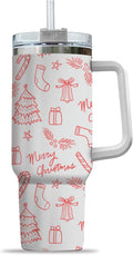 Prime Buddy™ - Pink Christmas Tree Cakes Stainless Steel Tumbler 40Oz