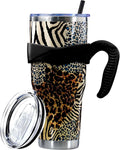Prime Buddy™ - Sunmdecor Pink Leopard Print Tumbler with Handle and