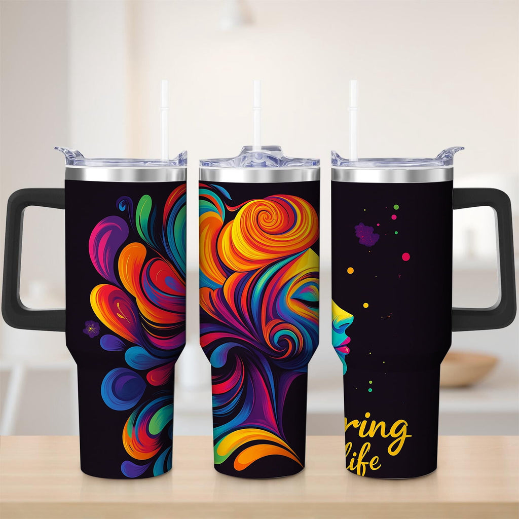 Prime Buddy™ - Vibrant Abstract Swirl Stainless Steel Tumbler, 30oz
