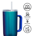 Corkcicle Cruiser Insulated Tumbler with Handle and Straw, Dragonfly, 40 oz – Reusable Water Bottle Keeps Beverages Cold for 20 Hours, Hot for 9 Hours – Cupholder Friendly, Spill Proof Tumbler